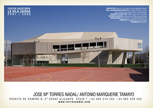 José María Torres Nadal/Antonio Marqueríe Tamayo, Auditorio de Villajoyosa, reverso